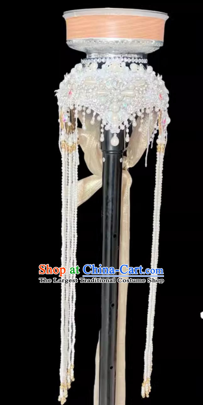 Mongolian Dance Bowl Balancing Headdress Handmade Beaded Long Tassel Dance Hat