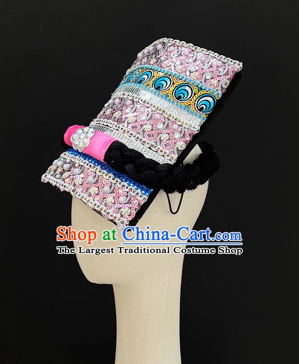 Qiang Female Performance Headdress Chinese Qiang Ethnic Dance Hat