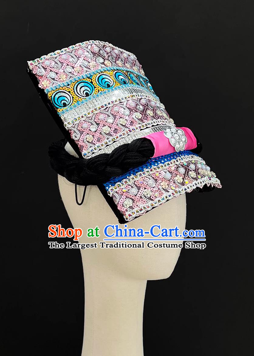 Qiang Female Performance Headdress Chinese Qiang Ethnic Dance Hat
