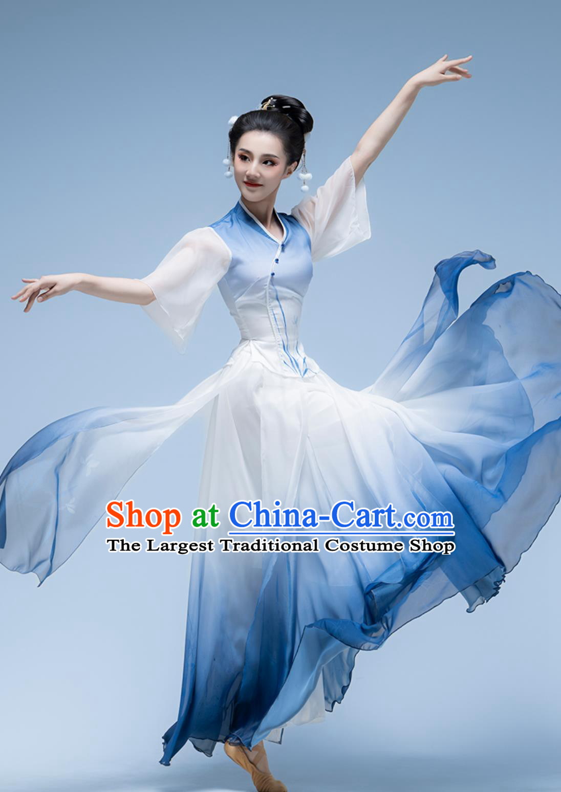Classical Dance Costume Han Tang Dance Performance Clothing Women Ancient Style Guzheng Choir Dress