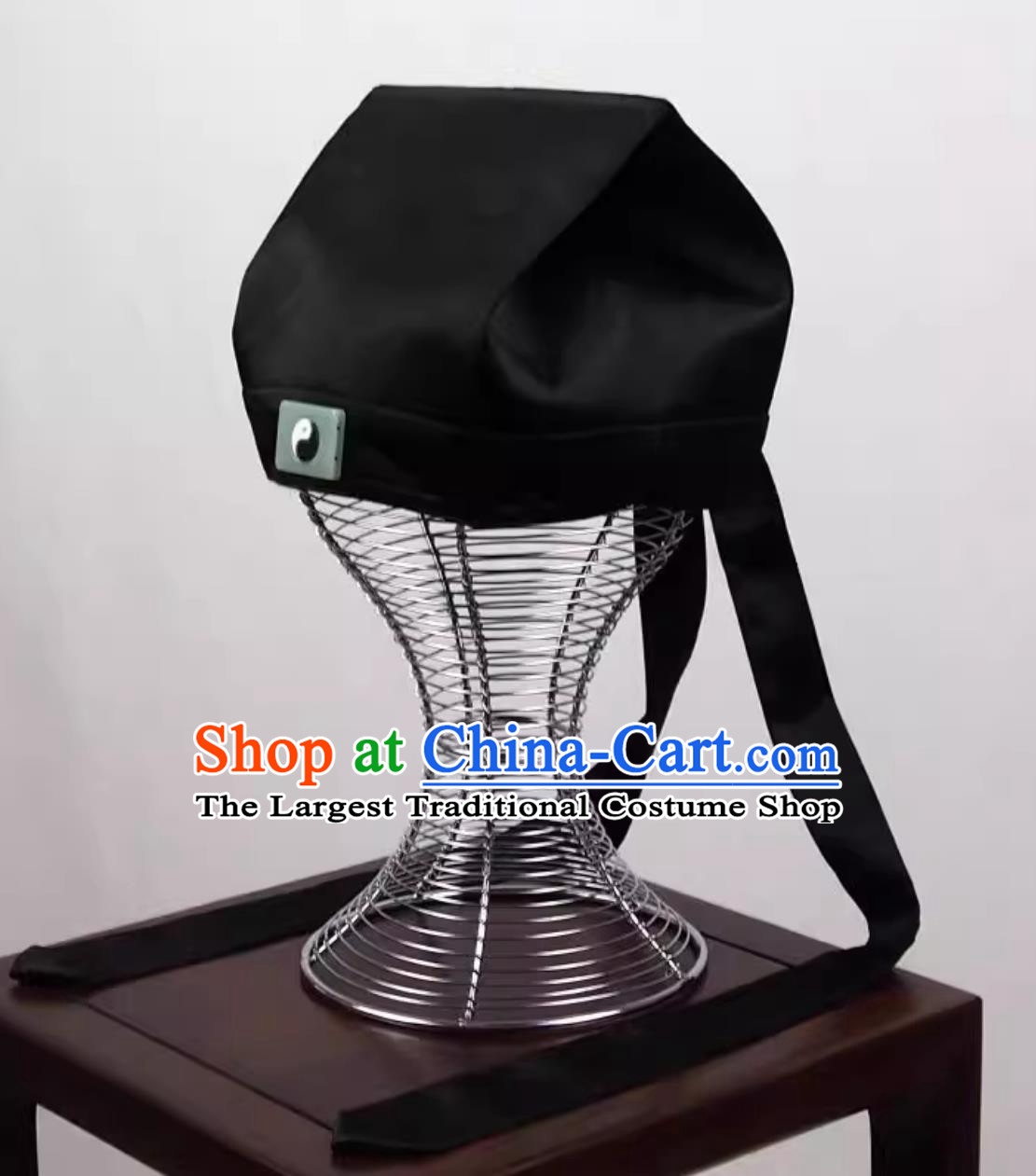 Pure Yang Headwear Bagua Pattern Flowing Scarf Chinese Tai Chi Jade Zhuangzi Hat Taoist Turban