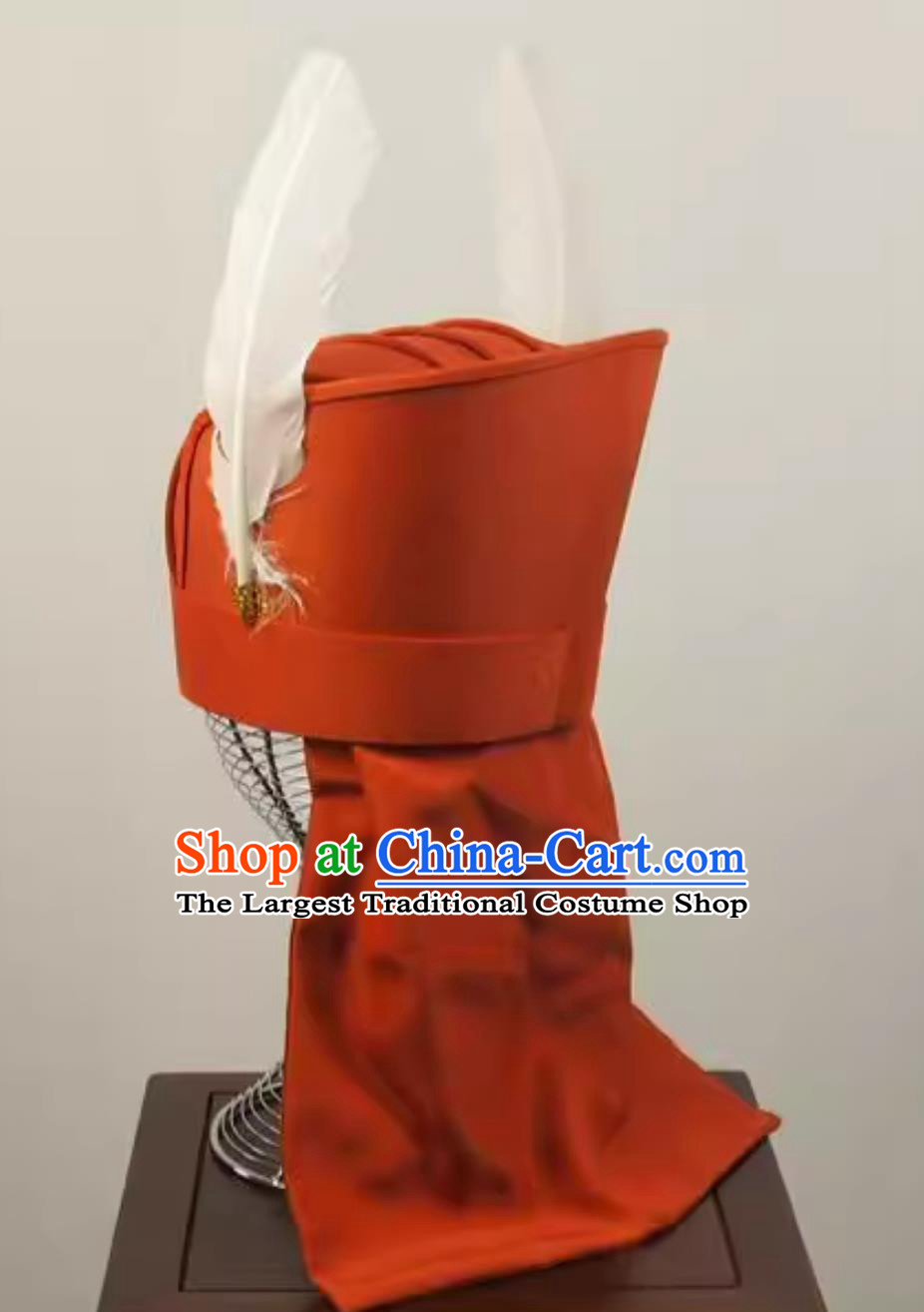 Han Dynasty Twin Pheasant Tail Crown Chinese Three Kingdoms Military Official Headgear Ancient Warrior Helmet Stage Performance Headdress