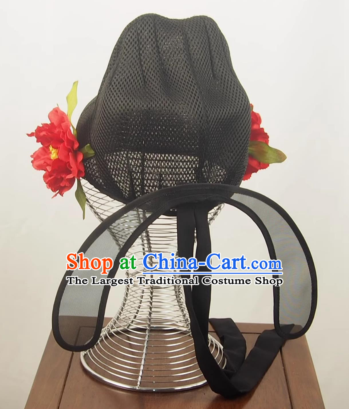 Tang Song Eight Great Scholars Floral Turban Peony Hairpin Scholar Hat Folded Scarf Ancient Chinese Headdress