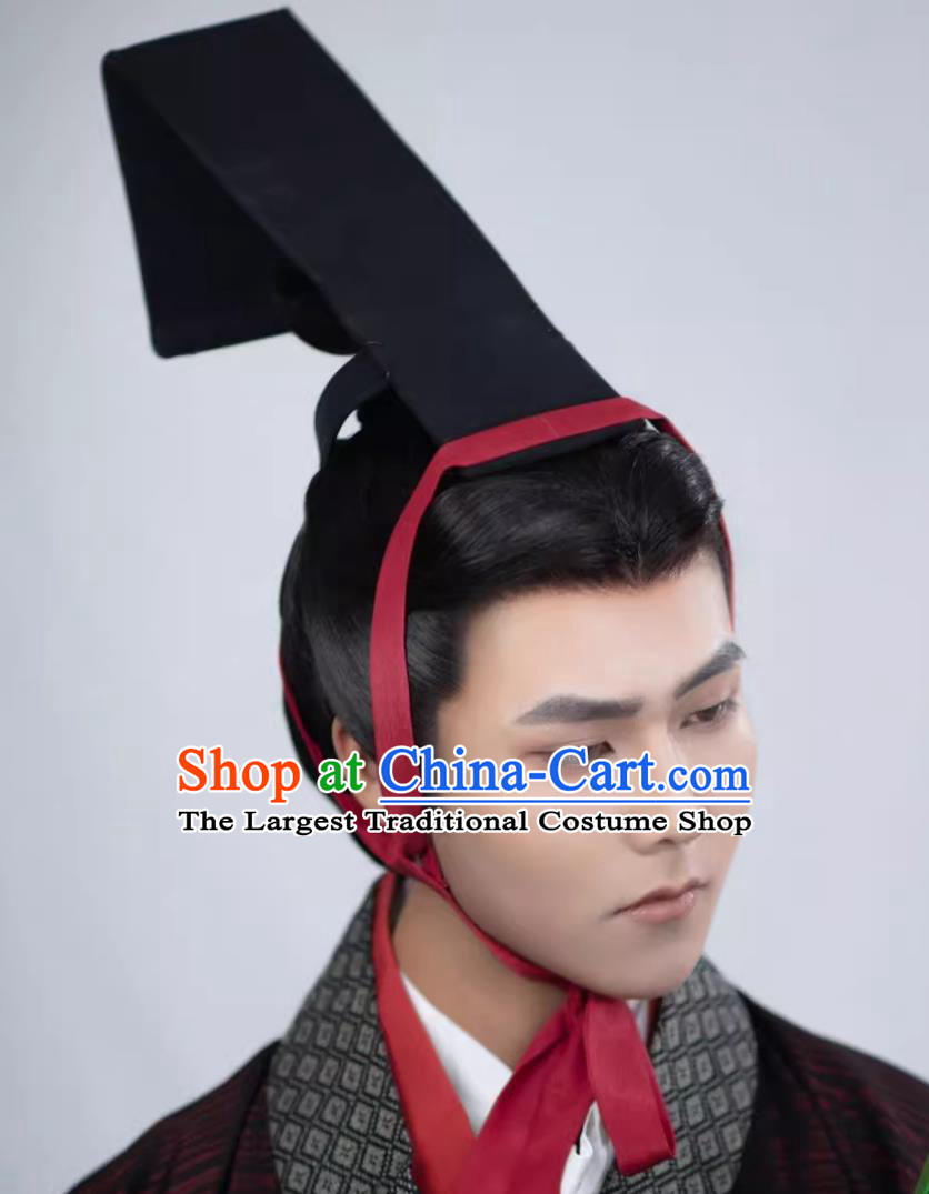 Han Dynasty Headwear Matching Straight Robe Small Cap Chang Crown Liu Style Scarf Traditional Chinese Headpiece