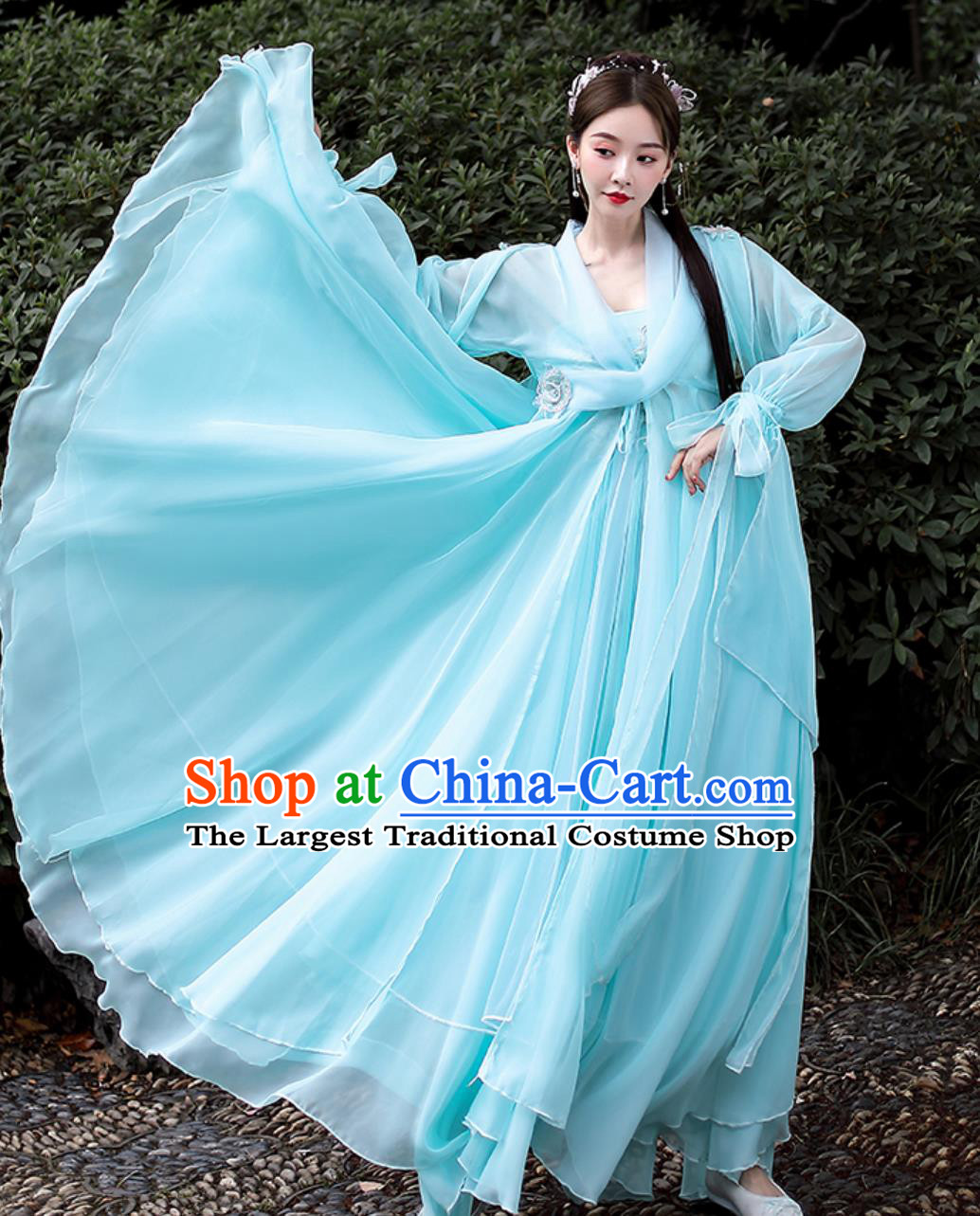 Chinese Classical Dance Attire The Legend of the White Snake Xiao Qing Light Green Hanfu Dress Ancient Fairy Costume