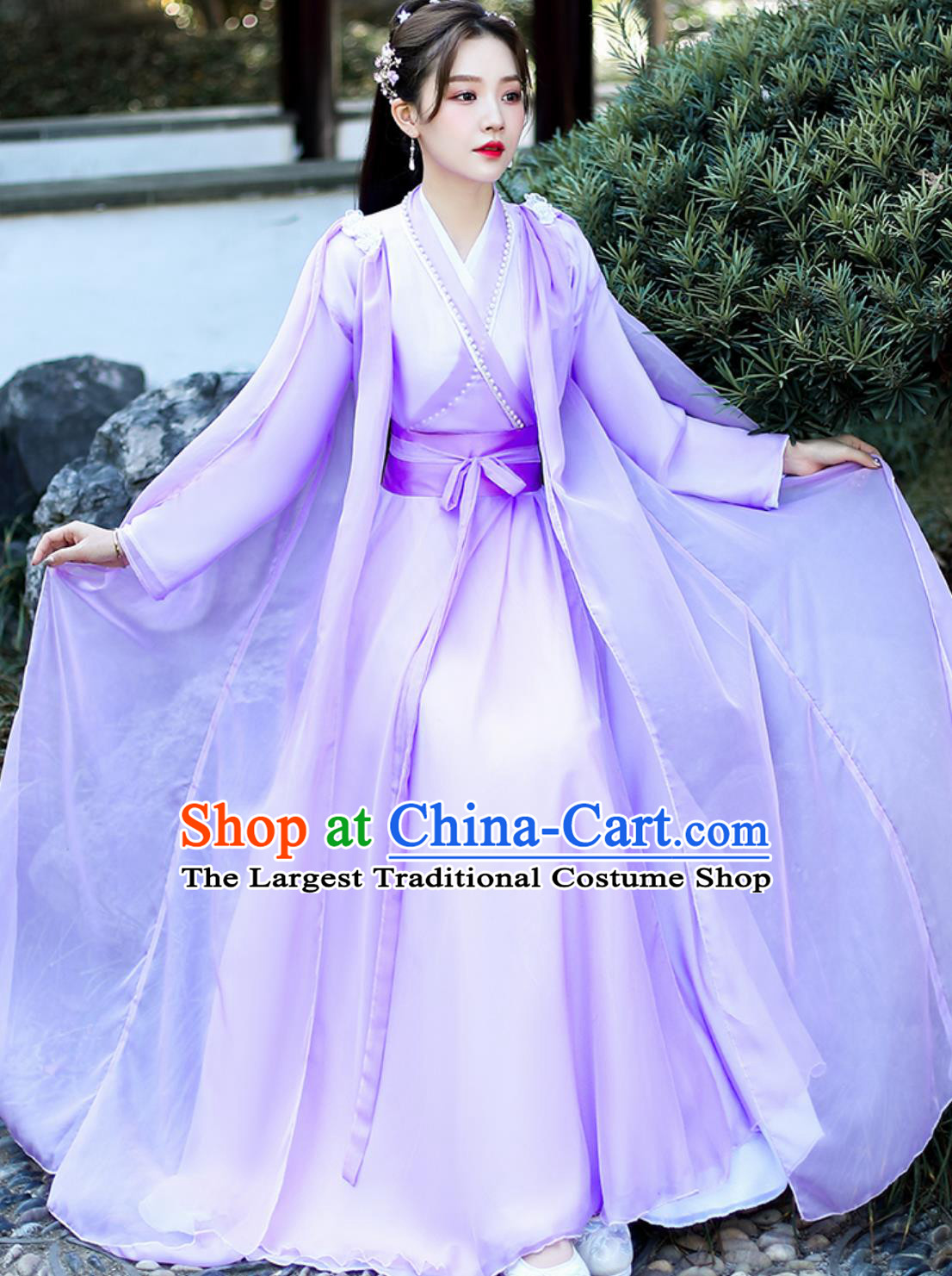 Ancient Fairy Costume Chinese Classical Dance Attire Love And Redemption Chu Xuanji Purple Hanfu Dress