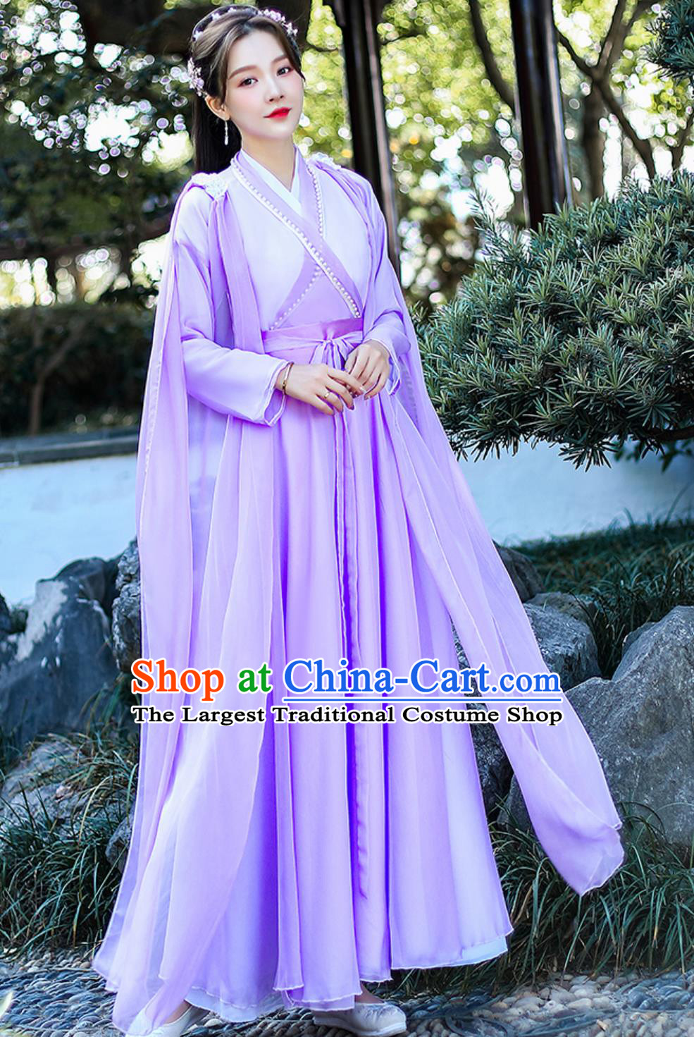 Ancient Fairy Costume Chinese Classical Dance Attire Love And Redemption Chu Xuanji Purple Hanfu Dress