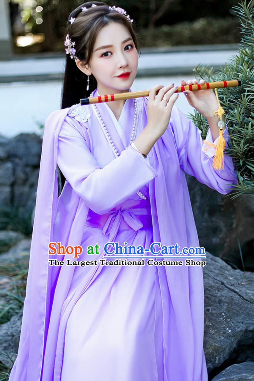 Ancient Fairy Costume Chinese Classical Dance Attire Love And Redemption Chu Xuanji Purple Hanfu Dress