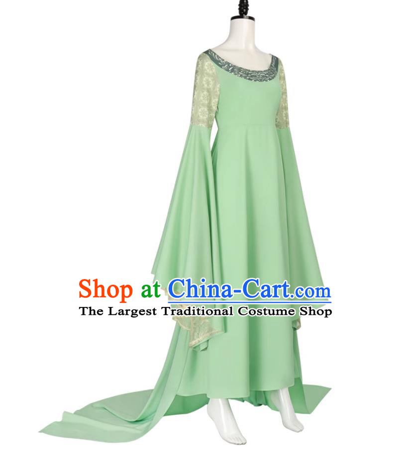 Halloween Cosplay Princess Costume Movie Character Roleplay Women Green Dress