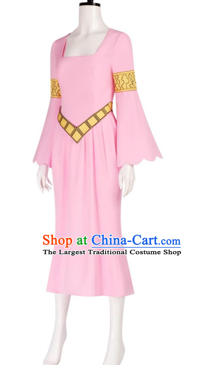 Princess Cosplay Costume Pink Dress Halloween Roleplay Outfit