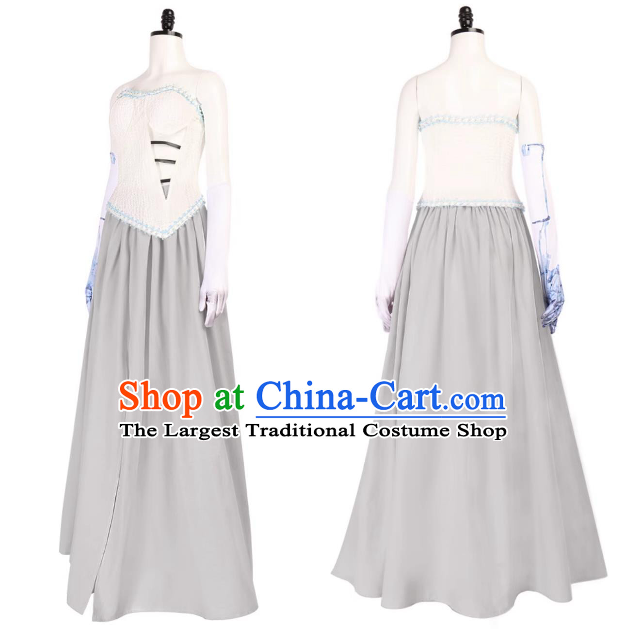 Halloween Ghost Bride Cosplay Costume Wedding Dress Party Outfit
