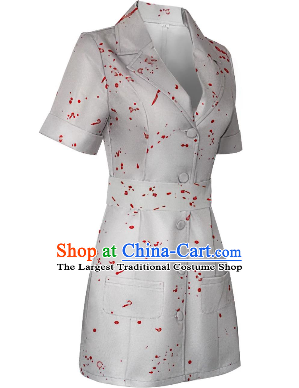 Female Nurse Cosplay Costume Horror Zombie Nurse Role Play Dress