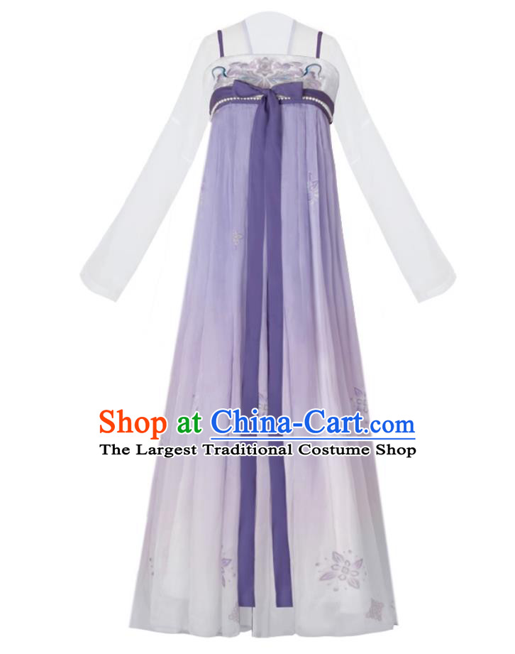 Tang Dynasty Hanfu Women Purple Ruqun Traditional Chinese Costumes Ancient Princess Clothing