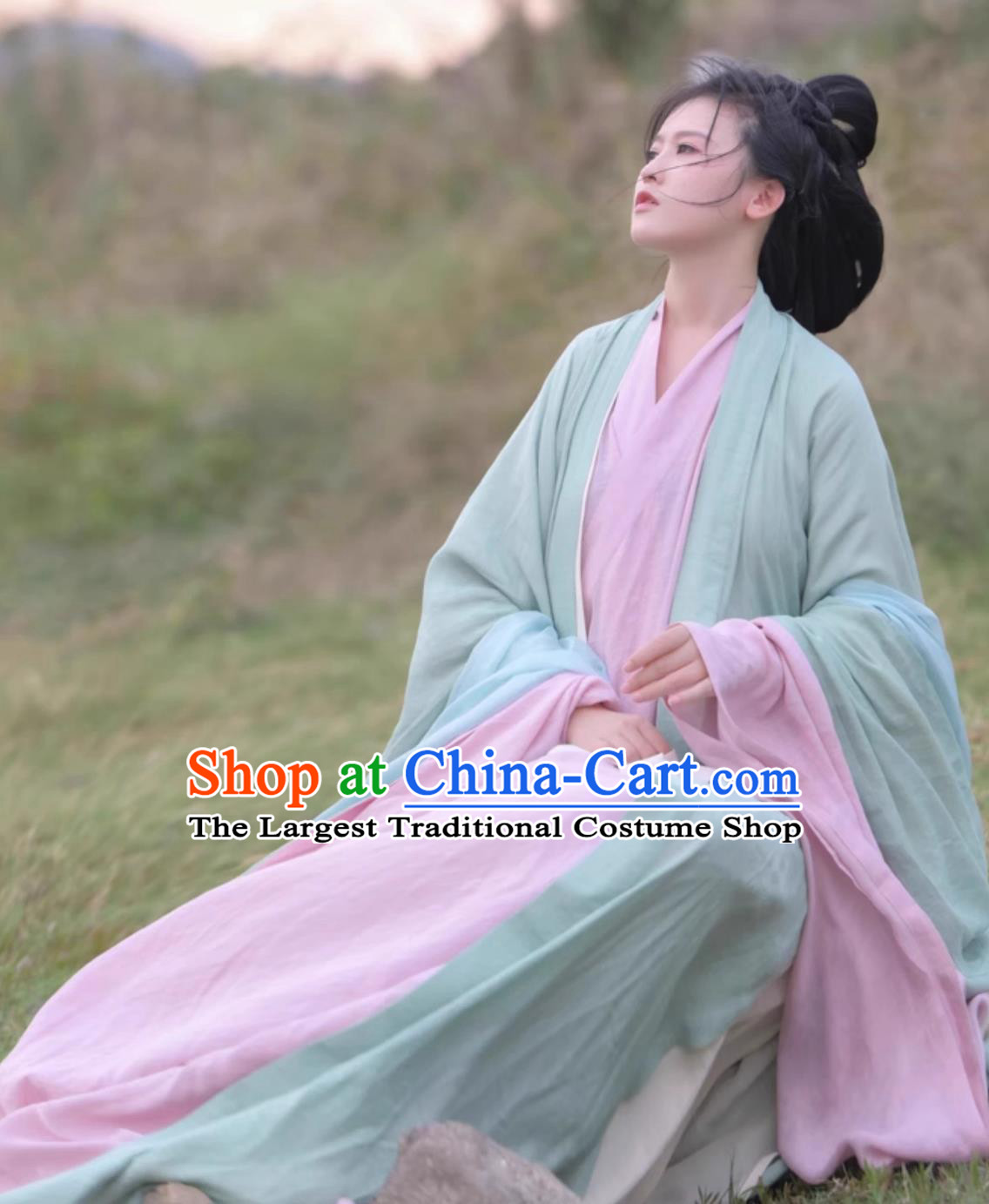 Wei Jin Style Hanfu Ancient Chinese Knight Zhiju Traditional Costumes Wide Sleeve Robes