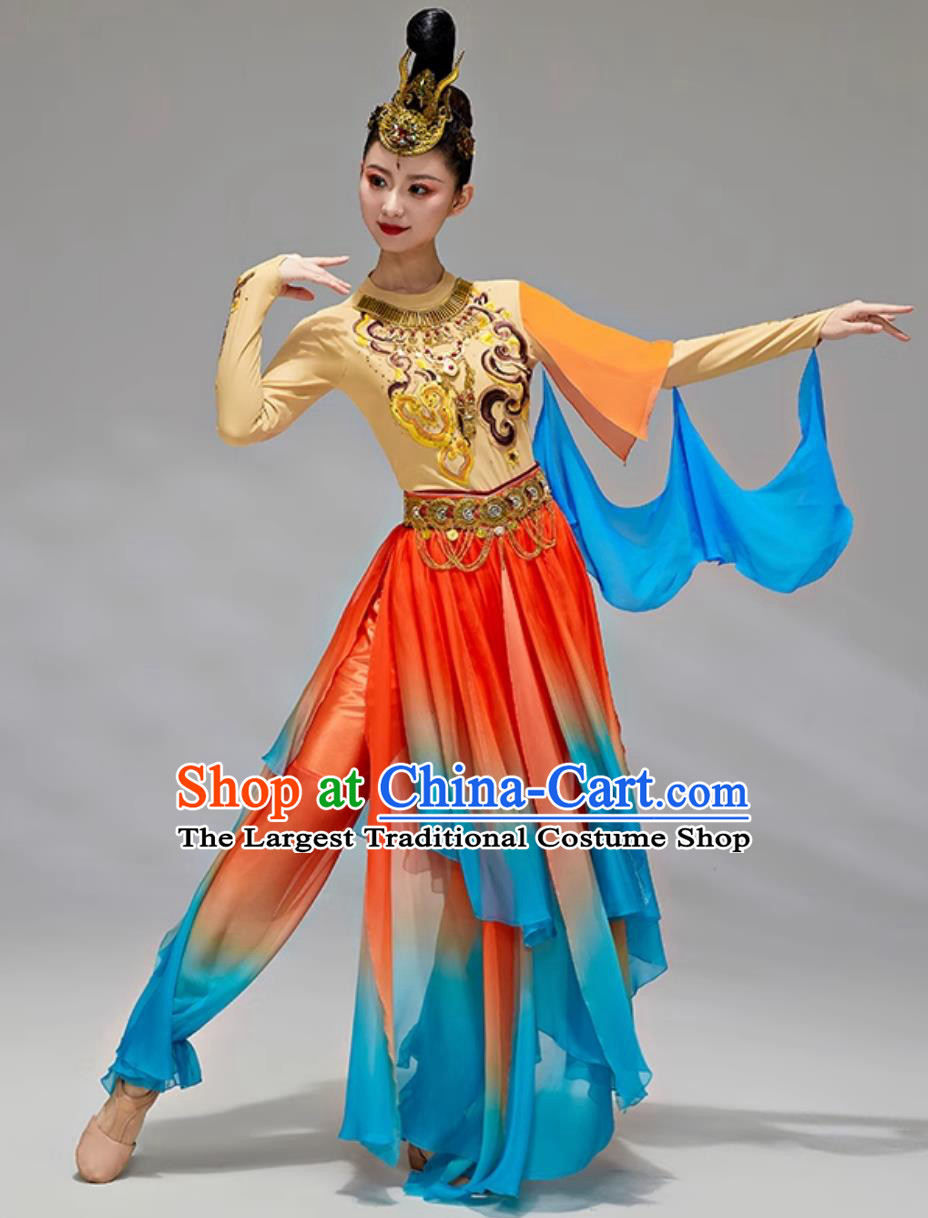 Dunhuang Feitian Hanfu Dance Costume Silk Road Lotus Classical Performance Outfit