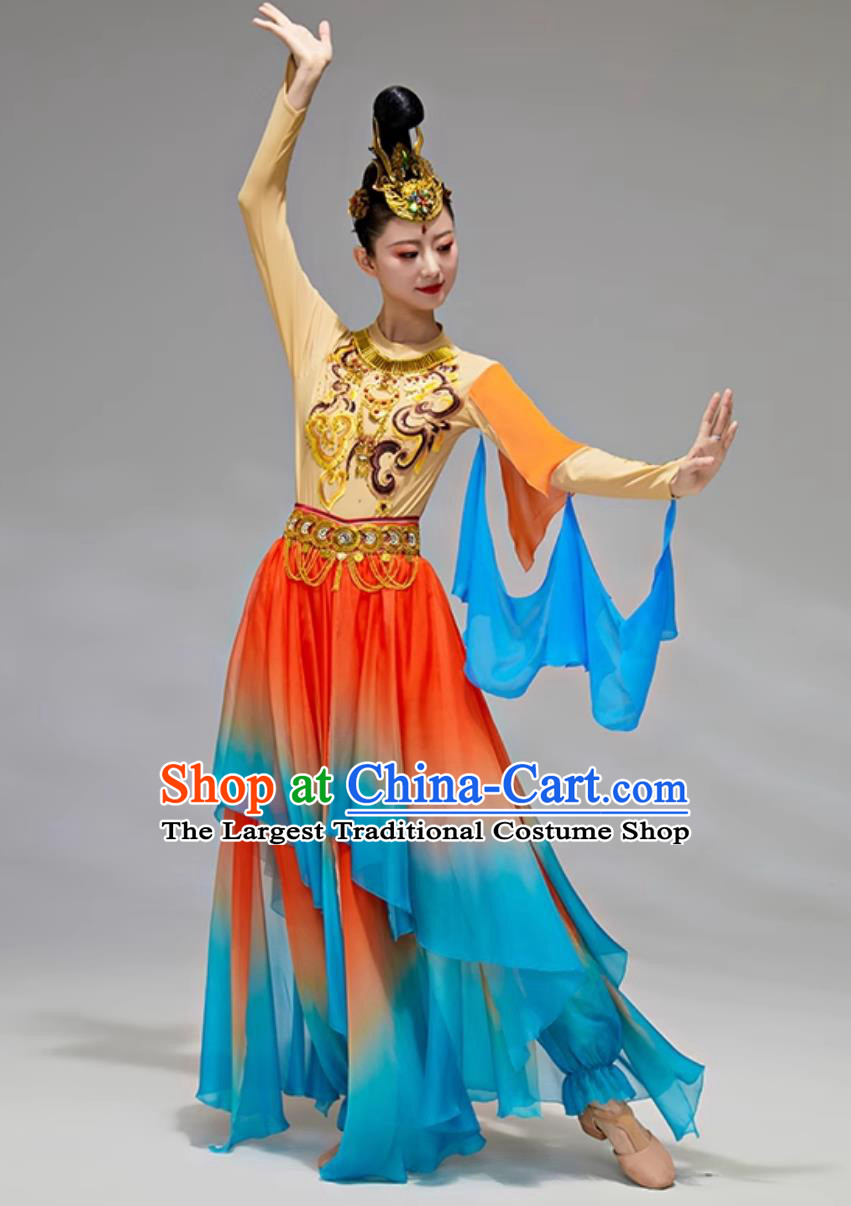 Dunhuang Feitian Hanfu Dance Costume Silk Road Lotus Classical Performance Outfit