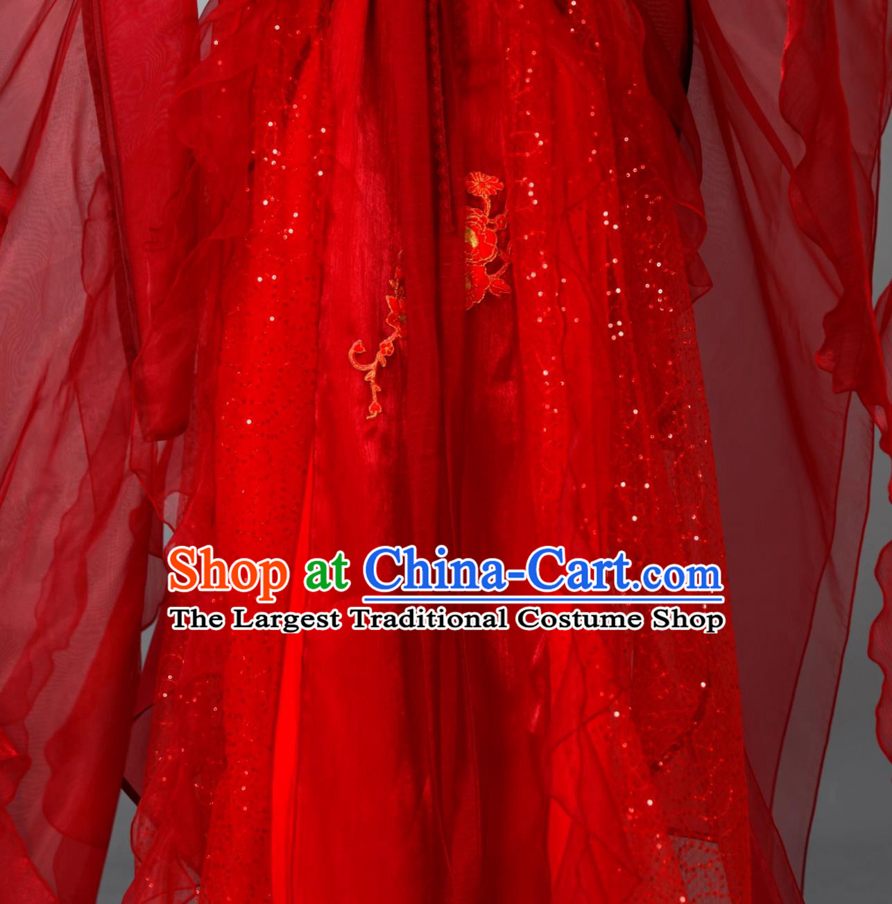 Traditional Classical Dance Hanfu Ancient Goddess Red Costume Chinese Empress Dress