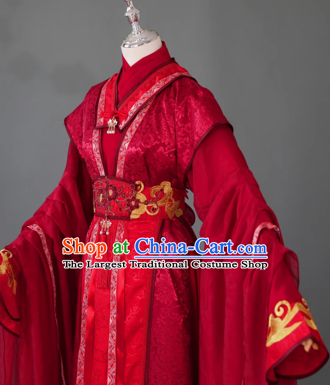 Ancient Chinese Wedding Costume Cosplay Hero Red Outfit Traditional Hanfu Clothing