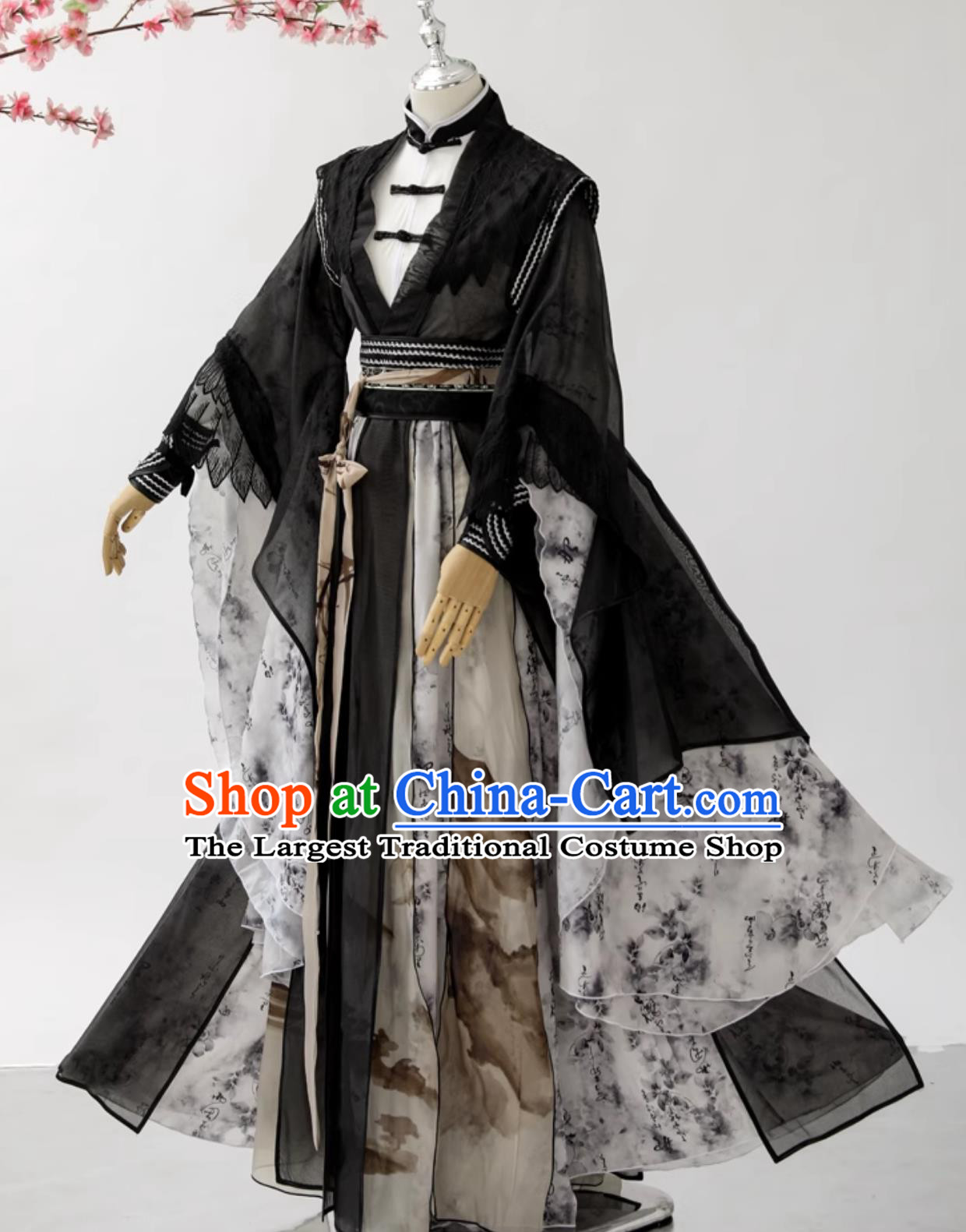 Chinese Wuxia Hero Clothing Ancient Swordsman Costume Cosplay Wide Sleeve Outfit