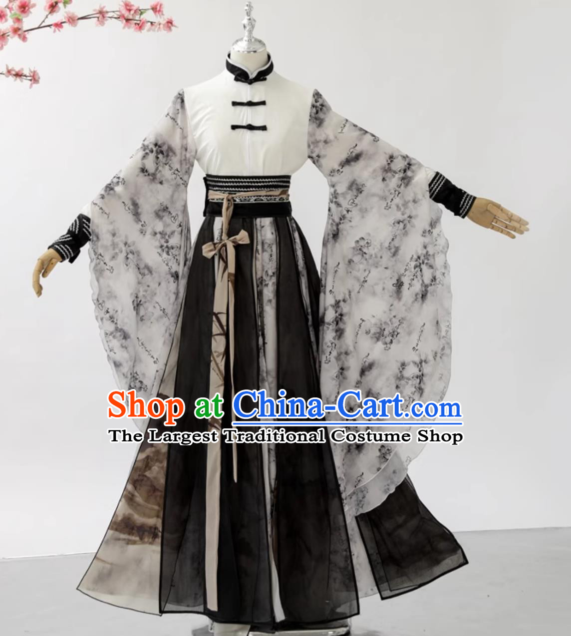 Chinese Wuxia Hero Clothing Ancient Swordsman Costume Cosplay Wide Sleeve Outfit