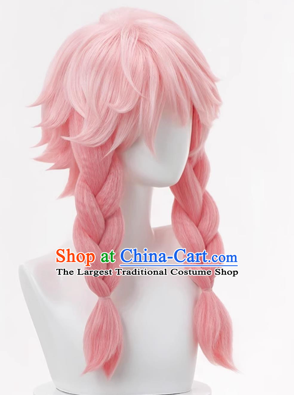 Honor Of Kings Yao Original Cosplay Wig Deer Spirit Guard Heart Teased Top Braid Pink Halloween Hairpiece