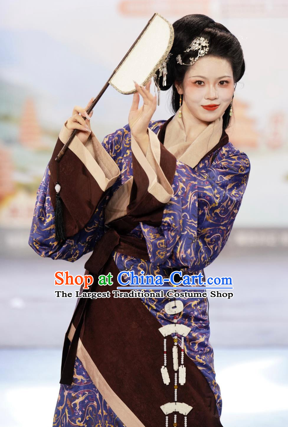 Traditional China Costumes Chinese Historical Reproduction Clothing Han Dynasty Quju Winding Purple Hanfu Dress