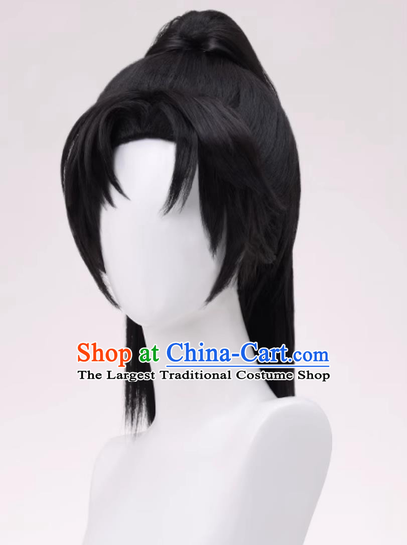 Where Winds Meet Young Master Cos Initial Outfit Wig High Ponytail Hair Halloween Hairpiece