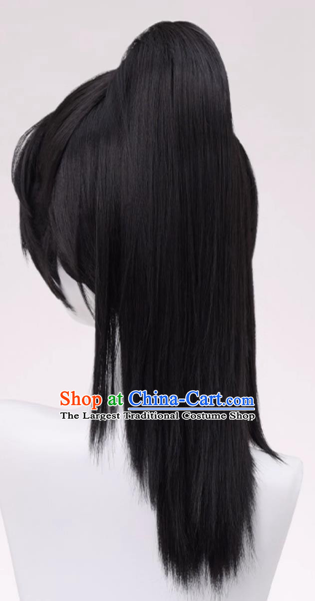 Where Winds Meet Young Master Cos Initial Outfit Wig High Ponytail Hair Halloween Hairpiece