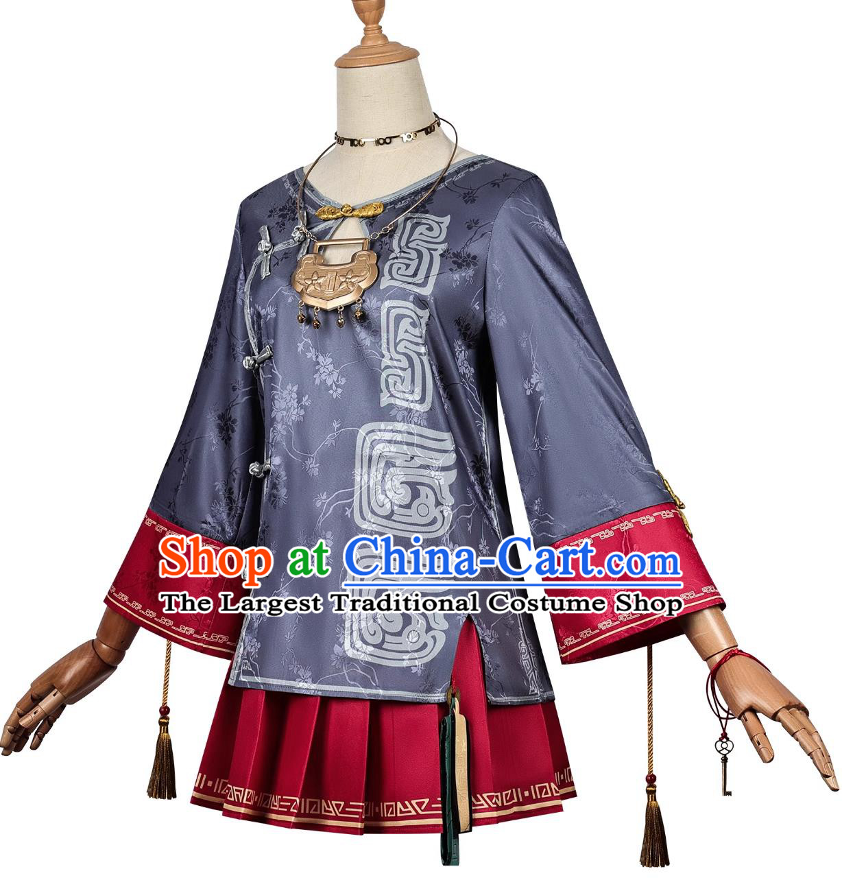 Dragon Return Tide Cosplay Costume Traditional Chinese Style Longevity Lock Anime Game Clothing Halloween Attire