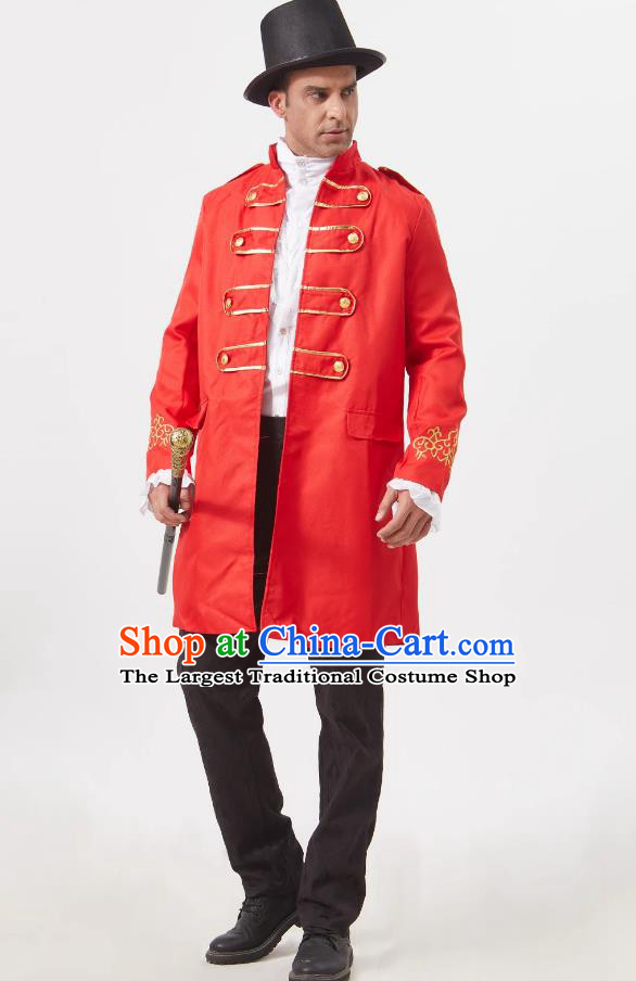 Medieval European Fashion Mens Gold Embroidered Jacket Gentleman Performance Stage Host Attire