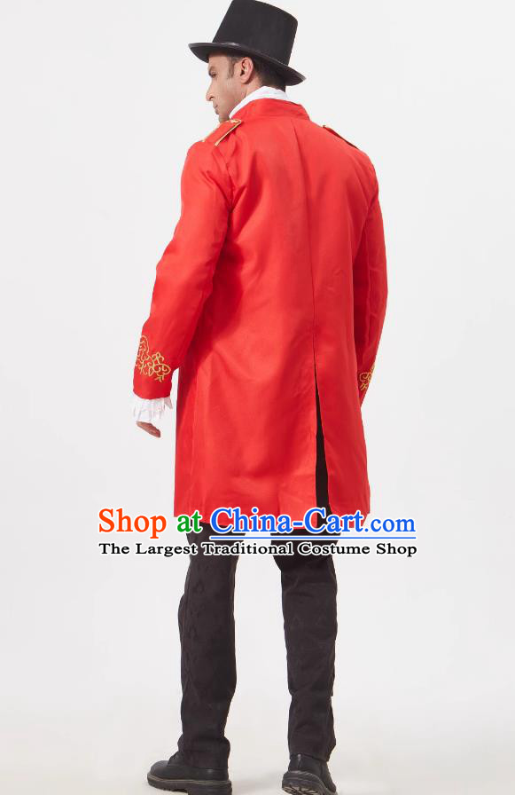 Medieval European Fashion Mens Gold Embroidered Jacket Gentleman Performance Stage Host Attire