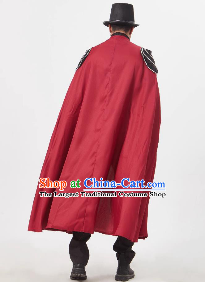 Halloween Hooded Thick Cape Cosplay Court Prince Red Coat England Earl Knight Performance Costume