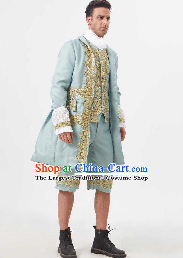 European Uk Court Noble Performance Attire Medieval England Stage Play Cosplay Prince Costume Lace Formalwear