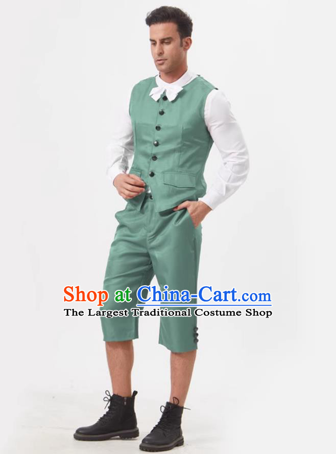 British Style Suit Cosplay Estate Owner Performance Costume UK Stage Noble Gentleman Green Uniform