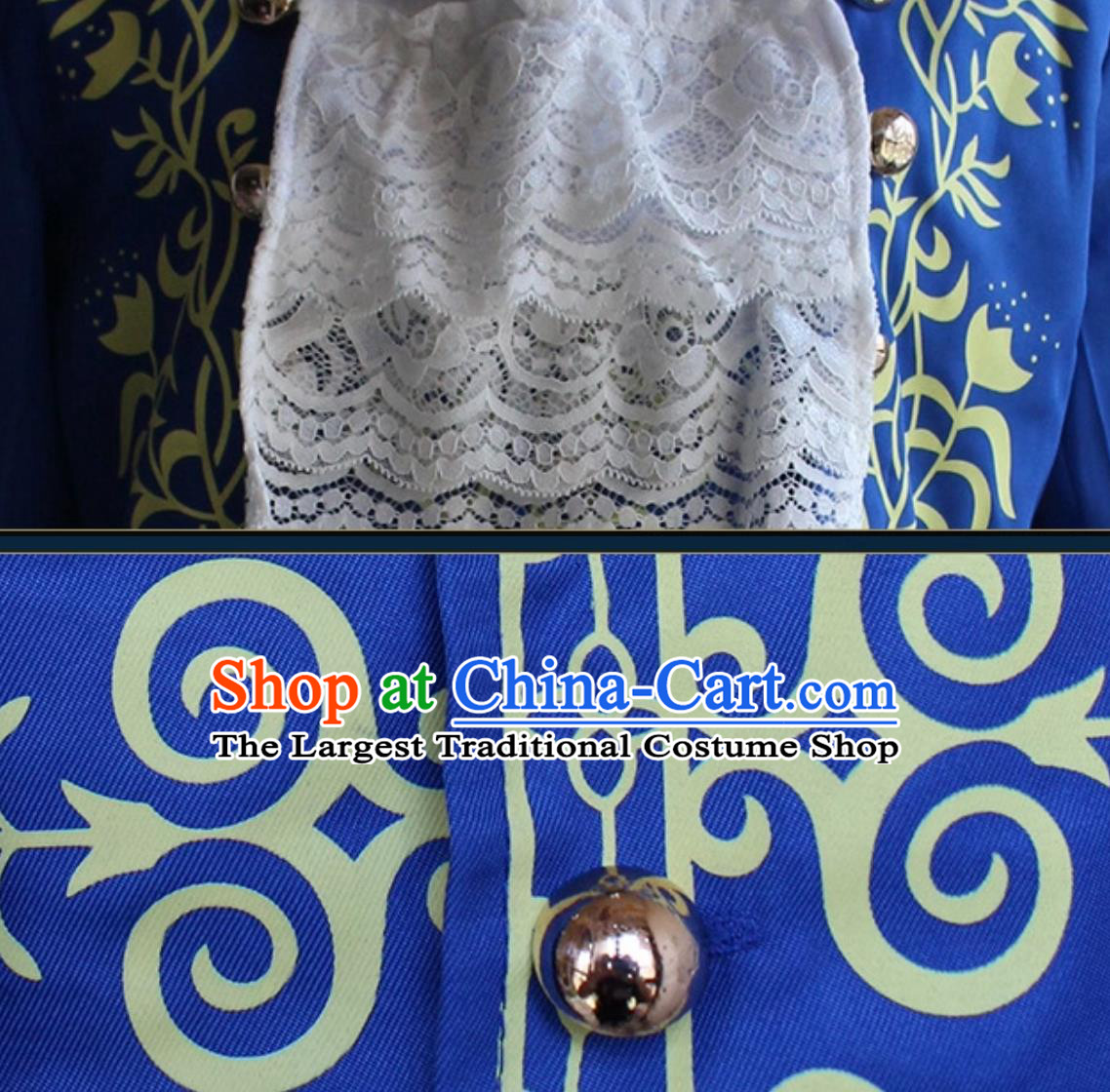 Blue Prince Outfit Set England UK Replica Royal Vintage Court Performance Costume