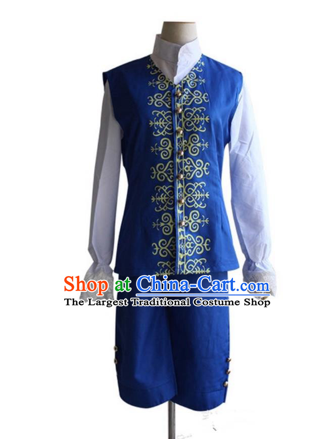 Blue Prince Outfit Set England UK Replica Royal Vintage Court Performance Costume