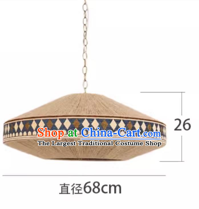 Southeast Asian Bohemian Print Fabric Pendant Light Holiday Home Living Room Cotton Rope Woven Lamp