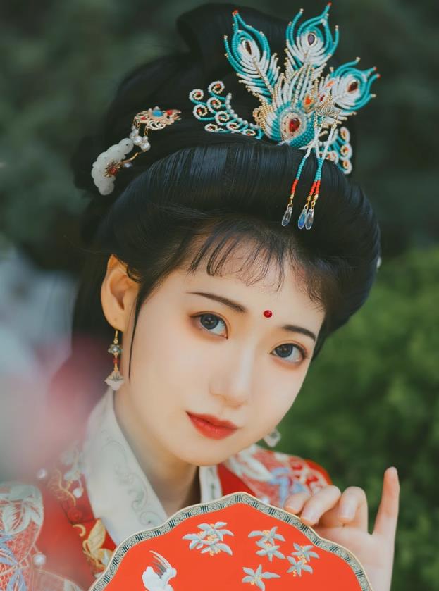 Handmade Blue Phoenix Hairpin Three Tail Rice Pearl Phoenix Crown Ming Dynasty Hanfu Accessory Ancient Chinese Wedding Headdress